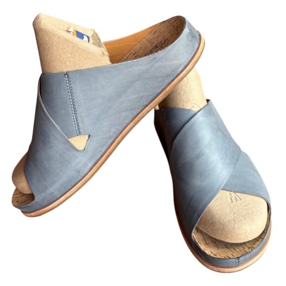 Kork-Ease Steel Blue Tutsi Cross-Band Slides Minimalist Classic Comfort size 11 - Picture 8 of 15